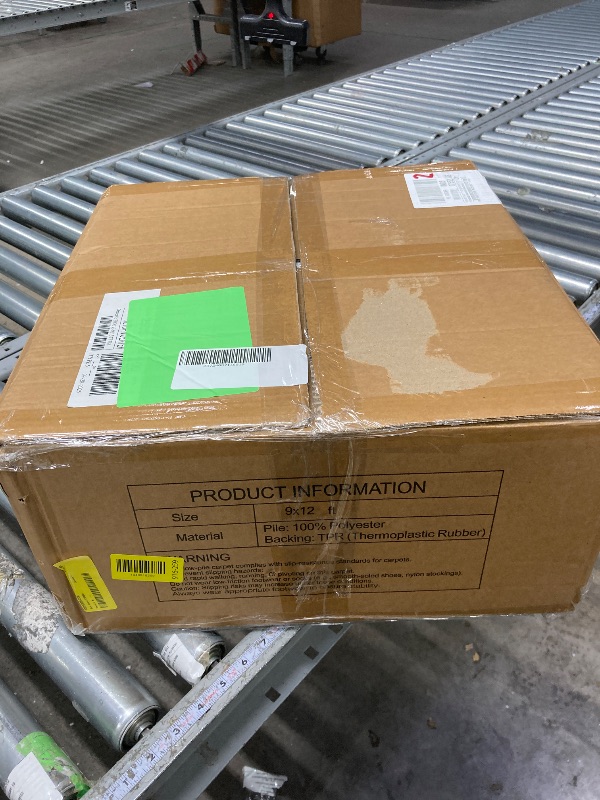 Photo 1 of **used**ERMEI 9'x12' Large Area Rugs for Living Room, Washable Non Slip Indoor Rug for Bedroom Home Decor Carpets, Modern Abstract Printed Carpet, Grey Gold