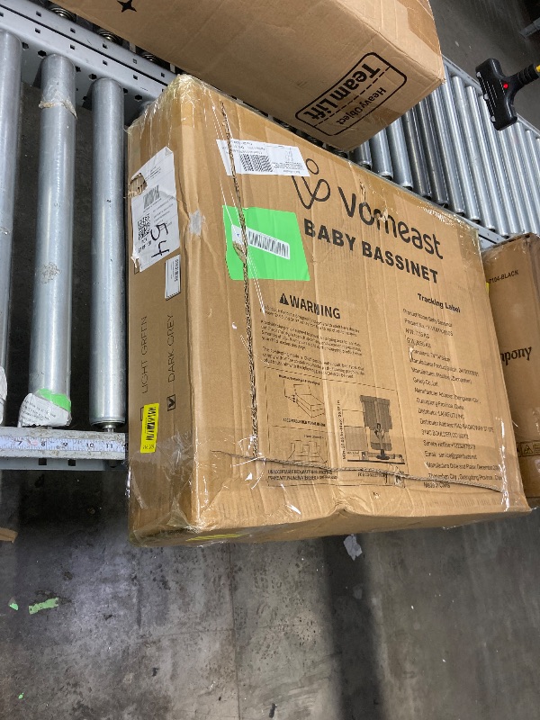 Photo 1 of **It is used, it is missing a part and it is not known if it works 100%.***omeast Baby Bassinet Bedside Sleeper with Wheels, Adjustable Height, Storage Basket, Mosquito Net for Newborns Infants, Dark Gray