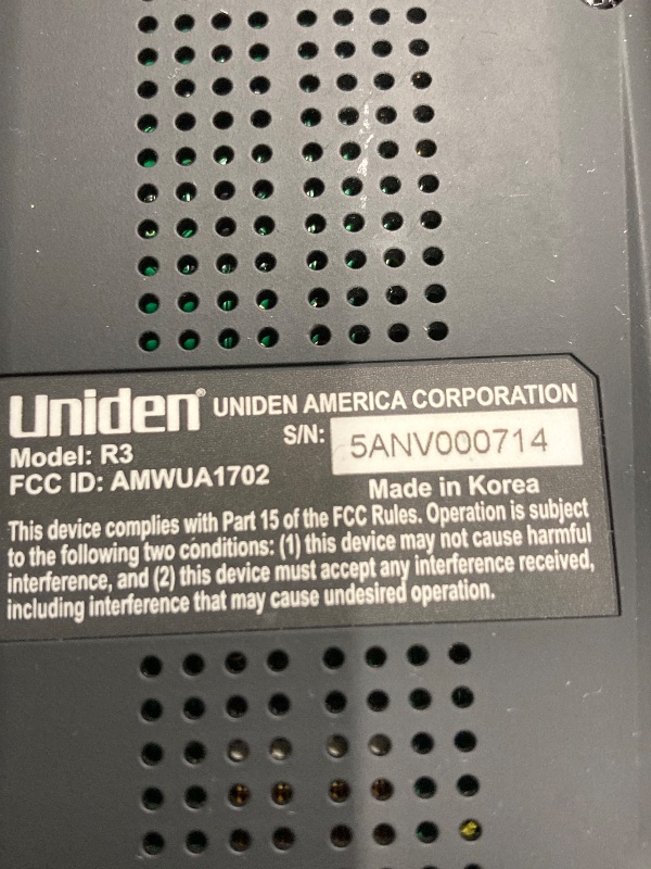 Photo 1 of ***PARTS ONLY -SELLING AS IS)***
Uniden R3 EXTREME LONG RANGE Laser/Radar Detector, Record Shattering Performance, Built-in GPS w/ Mute Memory, Voice Alerts, Red Light & Speed Camera Alerts, Multi-Color OLED Display , Black