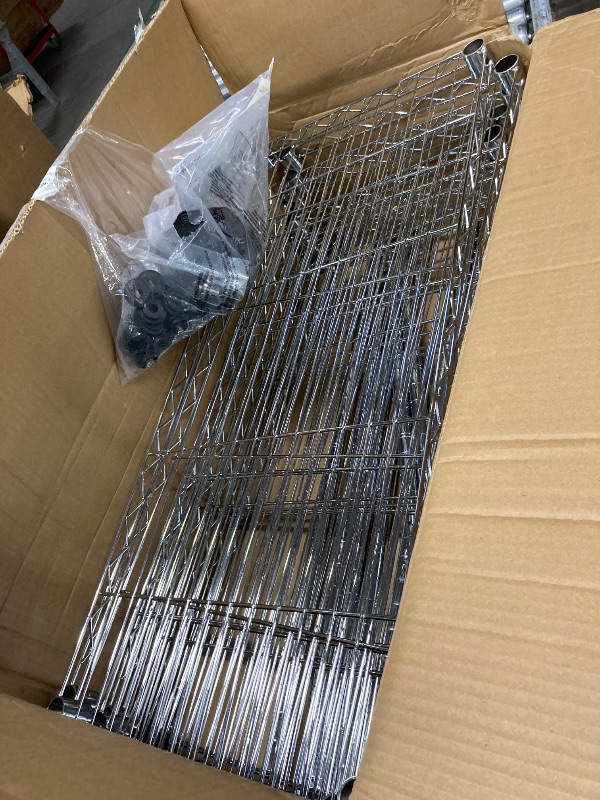 Photo 1 of ***used missing parts***Ktaxon 1500LBS Heavy Duty Wire Shelving, 8-Tier Steel Garage Storage Rack, Adjustable DIY Metal Commercial Shelving for Garage Pantry Storage Organizer, 58"W x 13.8"D x 59"H