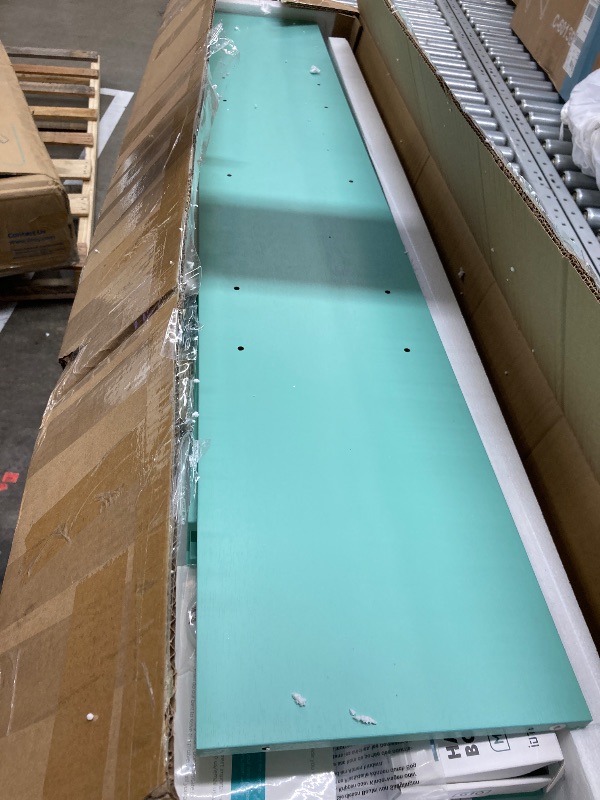 Photo 1 of **It is used, it is not known if it is missing a part, which is not known if it works 100%.****IOTXY Wooden Open Shelf Bookcase - 3-Tier Floor Standing Display Cabinet Rack with Legs, 10 Cubes Kids Bookshelf, Tiffany-Green