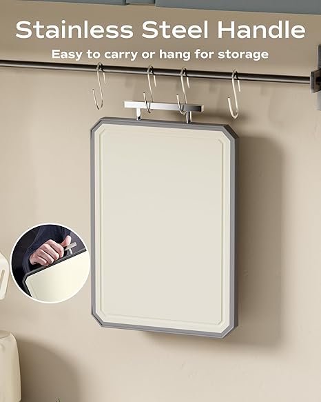 Photo 1 of ****It is used, it is missing parts and it is not known if it works 100% and it is half bare in the front part**** Stainless Steel Cutting Boards with a Rolling Pin, Cutting Board with Counter Lip, Non Slip Food Cutting Board for Kitchen Count