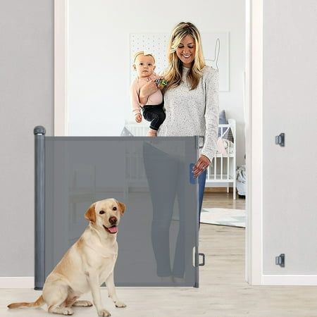 Photo 1 of ***used**Retractable Mesh Baby Gate Safety Gates for Stairs Doorway 33 Tall Extends to 71 Wide Gray