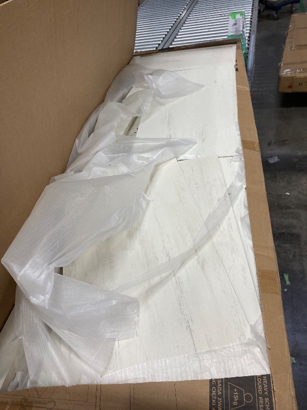 Photo 1 of ***It is used, it is missing a part and it is not known if it works 100%.****VASAGLE LIRY Collection - Buffet Cabinet, Coffee Bar Cabinet with 2 Drawers, Adjustable Shelves, Sideboard Storage with Cable Holes, Drawer Dividers, Rustic White and Honey Brown