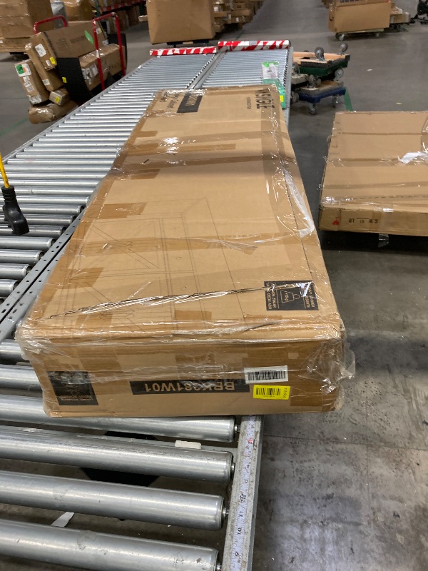 Photo 1 of ***It is used, it is missing a part and it is not known if it works 100%.****VASAGLE LIRY Collection - Buffet Cabinet, Coffee Bar Cabinet with 2 Drawers, Adjustable Shelves, Sideboard Storage with Cable Holes, Drawer Dividers, Rustic White and Honey Brown