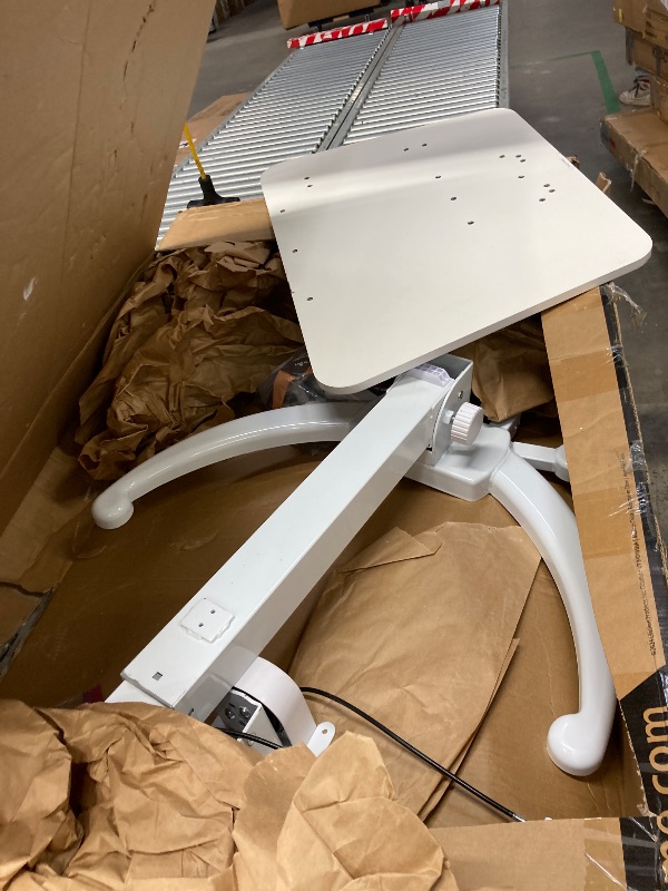 Photo 1 of ***It is used, it is missing a part and it is not known if it works 100%.****JOY worker Foldable Mobile Standing Desk, Upgraded Height Adjustable Rolling Desk, Max Height 47.6", 90° Tiltable Board & Base, Portable Workstation with Moveable Wheels, Holds U
