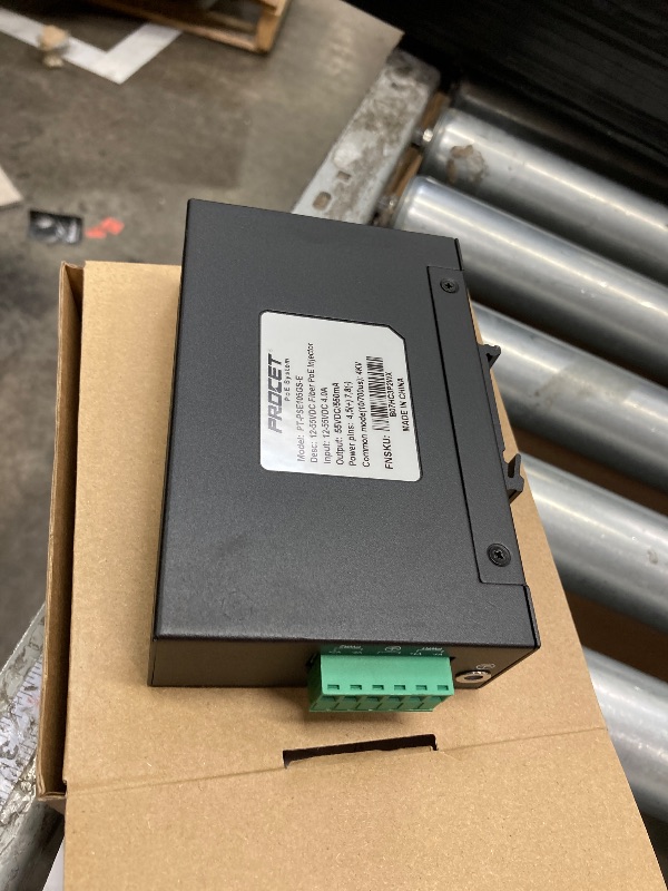 Photo 1 of **IT IS USED, IT IS MISSING PARTS AND IT IS NOT KNOWN IF IT WORKS AT 100%***PROCET 30W SFP Fiber PoE Injector DIN Rail SFP/Uplink PoE+ Power Injector Gigabit Industrial, IEEE802.3af/at Compliant for IP Camera, Access Point, POS, Kiosks, PT-PSE105GS-E