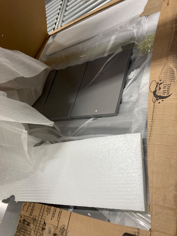 Photo 1 of ***IT IS USED, IT IS MISSING PARTS AND IT IS NOT KNOWN IF IT WORKS AT 100%****Dream On Me Jayden 4?in?1 Mini Convertible Baby Crib & Changer with Storage, Steel Grey, Pinewood, GreenGuard Gold & JPMA, 1” Mattress Pad, 3 Mattress Heights, Converts to Mini