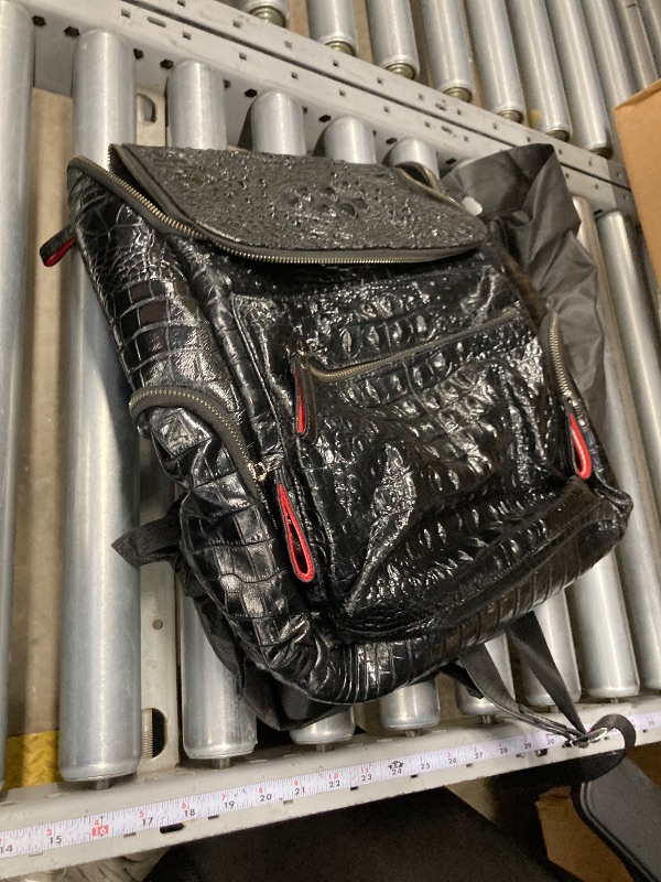 Photo 1 of **HAS SIGNS OF WEAR**boshiho Real Leather Laptop Backpack Fashion Travel Bag Daypack for Men, Crocodile Pattern (S)