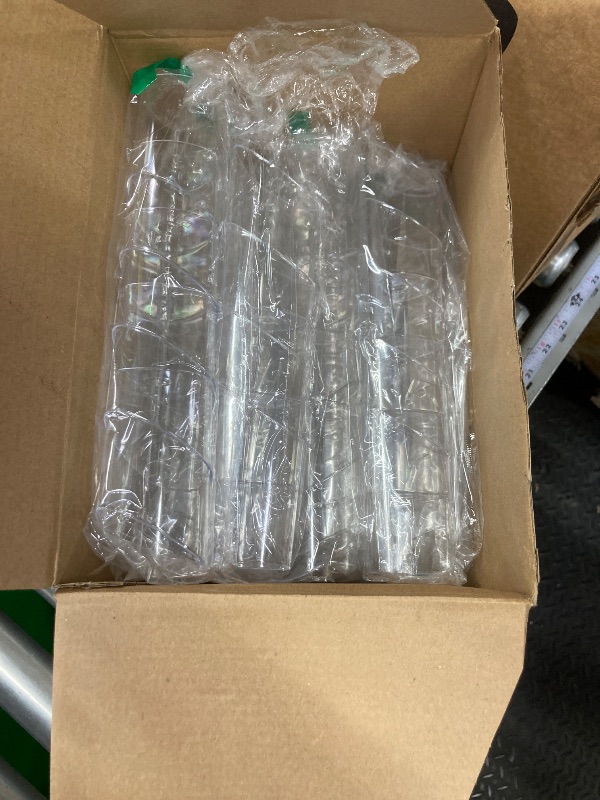 Photo 1 of 100 Pack Mini Dessert Cups with Spoons Small Plastic 3 oz Slanted Round Shooter Disposable Clear Plastic Parfait Appetizer Cup for Tasting Sample Appetizers