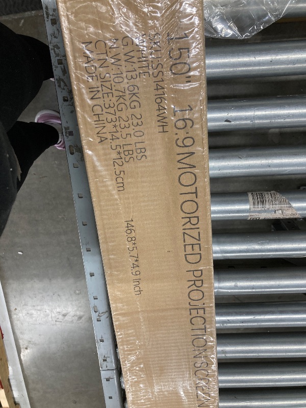 Photo 1 of **reference imager**YODOLLA 150" Projector Screen Motorized 16:9, 4K HD Pull Down Retractable Projection Screens Electric Automatic Wall Ceiling Movie Screen for Office Classroom Indoor with Remotes