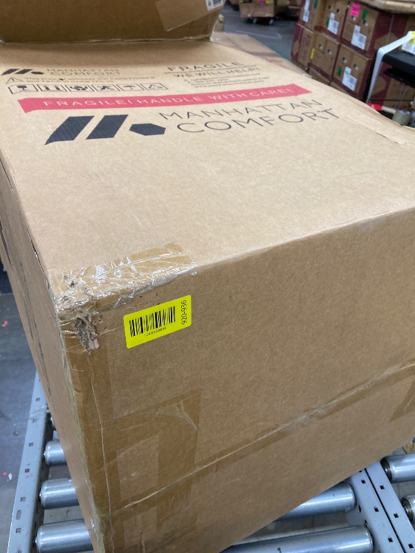 Photo 1 of **1 piece**Manhattan Comfort Kingsley 26 Inch Modern Counter Height Bar Stools - Faux Leather Padded Seat, Classic Club Chair Design, Beech Wood Base with Footrest, Fully Assembled Barstools, Set of 3, Black