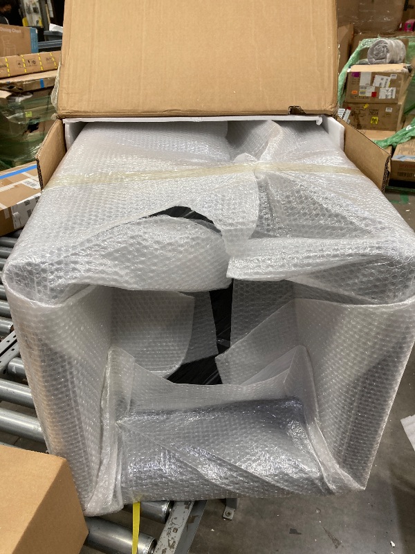 Photo 1 of **1 piece**Manhattan Comfort Kingsley 26 Inch Modern Counter Height Bar Stools - Faux Leather Padded Seat, Classic Club Chair Design, Beech Wood Base with Footrest, Fully Assembled Barstools, Set of 3, Black