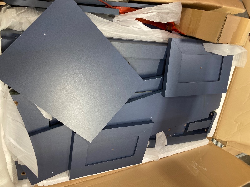 Photo 1 of ***2 boxes***YITAHOME 36" Bathroom Vanity with Sink Set, Vintage Bathroom Cabinet Vanity with Resin Basin, Extra Large Storage with 2 Soft-Closing Doors & 3 Drawers, Navy Blue