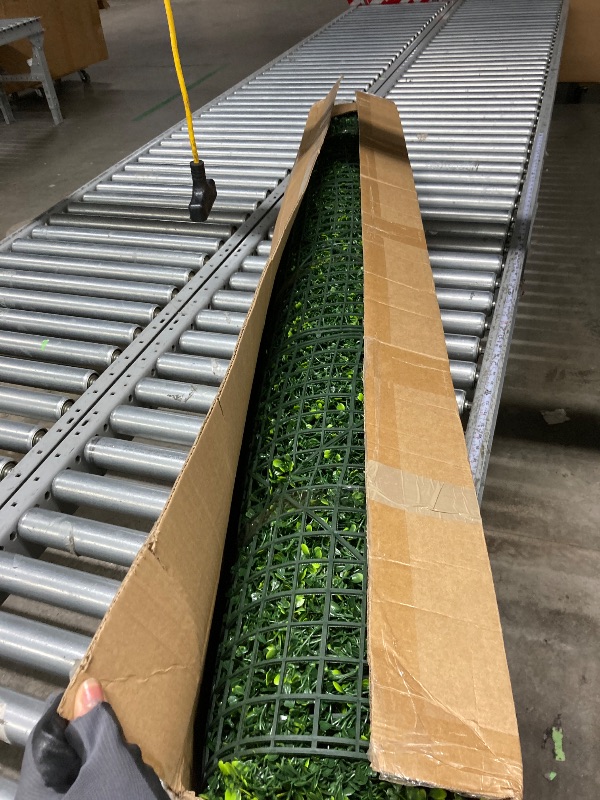 Photo 1 of **used**ODTORY Artificial Boxwood Roll Panels: 5FT X 10FT (50 sqft) UV-Anti Artificial Ivy Privacy Fence Wall Screen for Indoor Outdoor Green Grass Wall Decor & Ivy Fence Covering Privacy