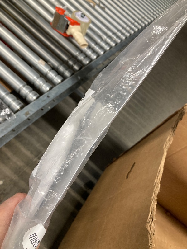 Photo 1 of **PLATE IS SLIGHTLY BENT-SEE PICS**Prime-Line J 4640 4 x 16 In. Satin Aluminum Round Handle Door Pull and Plate (Single Pack)