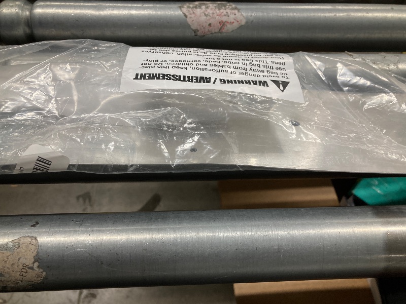 Photo 1 of **PLATE IS SLIGHTLY BENT-SEE PICS**Prime-Line J 4640 4 x 16 In. Satin Aluminum Round Handle Door Pull and Plate (Single Pack)