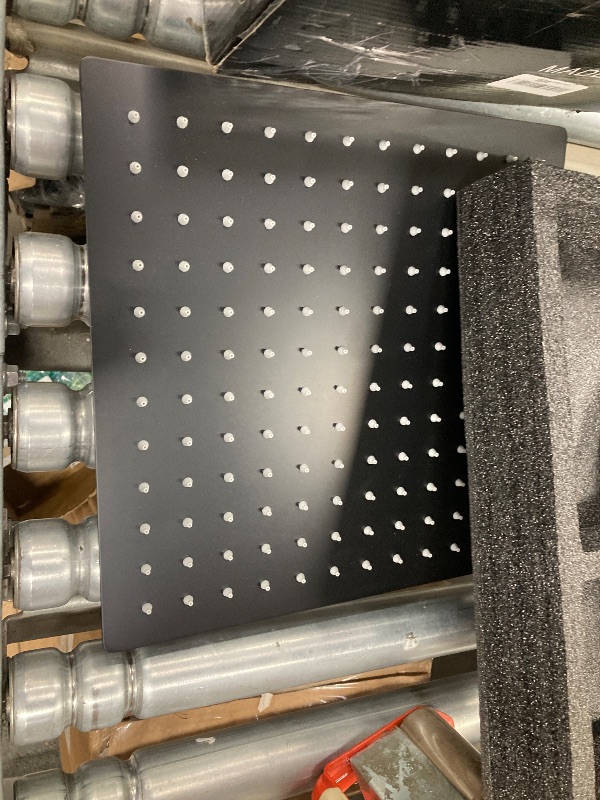 Photo 1 of **MISSING PARTS***Lordear Rain Shower System 12 Inch Shower Head Faucet Set Matte Black Stainless Steel Square Wall Mounted Rainfall Shower Head with Handheld, Solid Brass Valve Included
