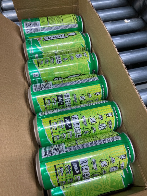 Photo 1 of ***12pakGHOST Energy Drink - Single Can, Warheads Sour Green Apple 16oz - Energy & Focus & No Artificial Colors - 200mg Natural Caffeine, L-Carnitine & Taurine - Gluten-Free & Vegan