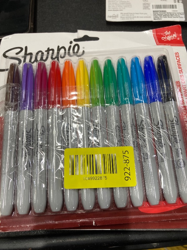 Photo 1 of **4PACKSharpie Permanent Markers Quick Drying And Fade Resistant Fine Tip Marker Set For Wood Plastic Paper Metal And More Drawing Coloring And Poster Marker Assorted Colors 12 Count