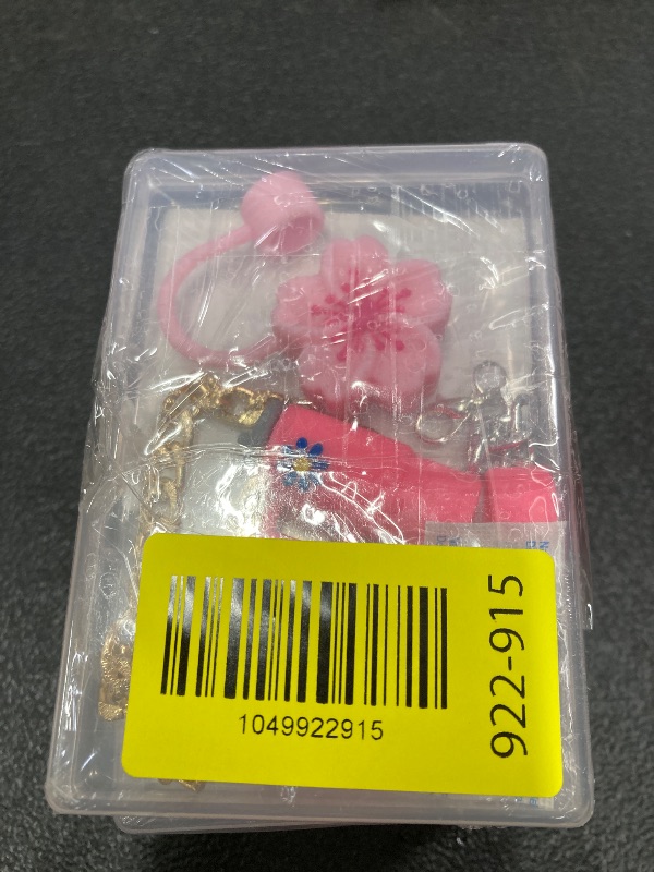 Photo 1 of **4packStraw Cover for Stanley Cup Accessories - Unique Crystal Letter Charms for Stanley Cups, Cute Cup & Flower Silicone Straws Topper Covers for 30 & 40 0z Tumbler with Handle, 10mm 0.4in Straw Cap