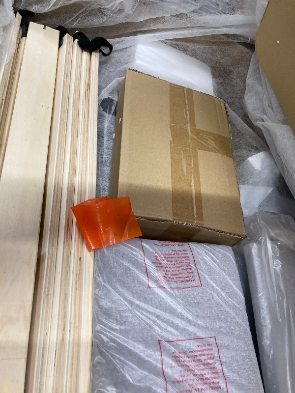 Photo 1 of **DAMAGED BOX**Full Bed Frame with Headboard, Grey Linen Upholstered Platform Bed Frame with Adjustable Nail Headboard, 12'' Under-Bed Storage Low Profile Bed Frame No Box Spring Needed