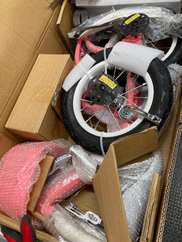 Photo 1 of *Scratches* Naipo 12 Inch Kids Bike Boys Girls, Kid's Bikes with Training Wheels, Children Bicycle for Kids and Toddler Gift, Pink