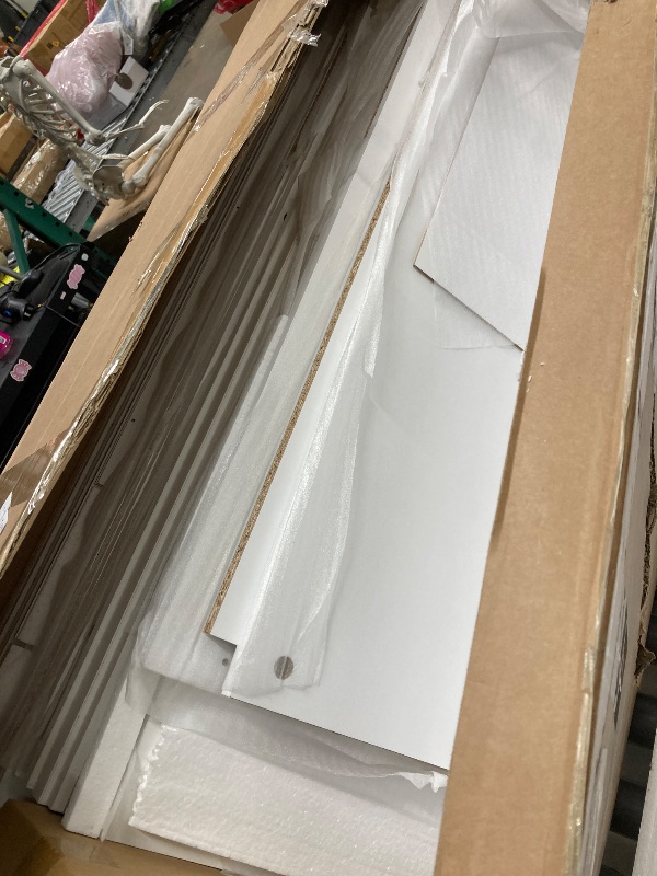 Photo 1 of *HEAVY* Homfa 76" Tall Kitchen Pantry, Free-standing Wood Storage Cabinet with Farmhouse Barn Doors for Dining Room, White