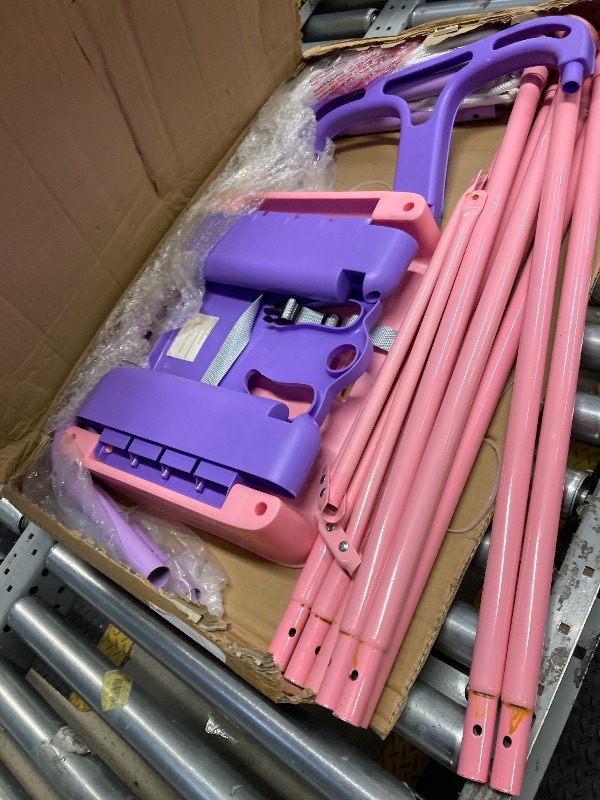 Photo 1 of *Rusted?* G TALECO GEAR Swing Sets for Backyard, Foldable Baby Swing Outdoor with Safety Harness, Indoor Toddler Swing Pink & Purple