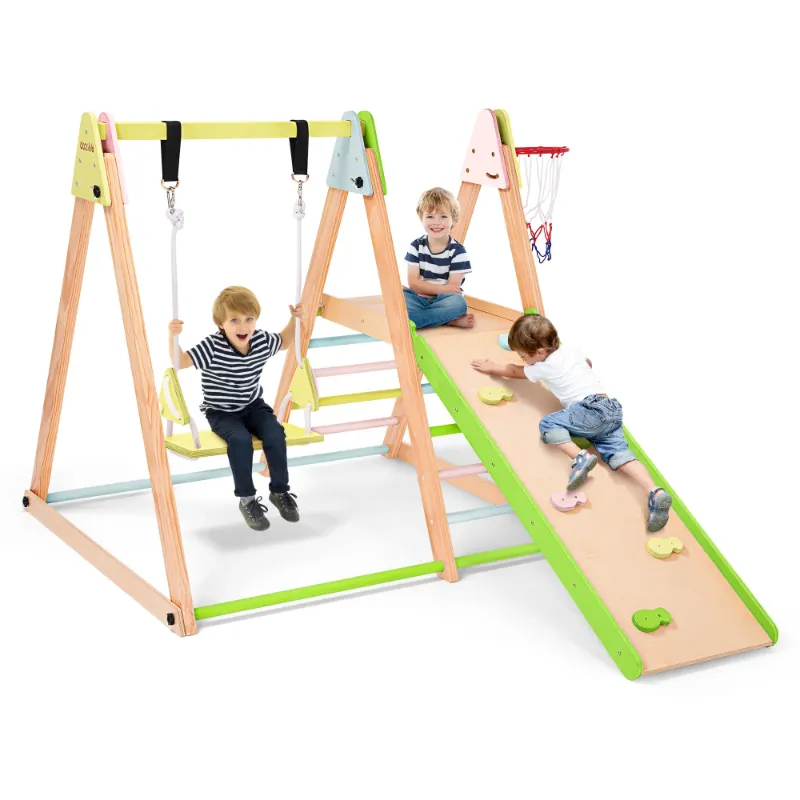 Photo 1 of *HEAVY* Indoor Baby Climbing Toys, Playground Jungle Gym Montessori Waldorf Style Wooden Toddlers Climber Playset for Children Kids