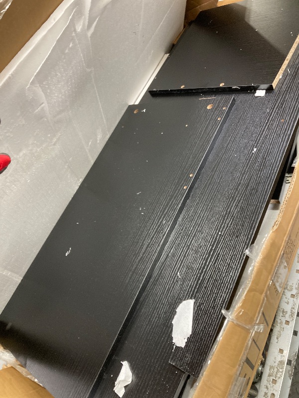 Photo 1 of *Pieces chipped* *HEAVY* Ktaxon Wood Computer Desk Office Black Laptop PC Work Table Home Drawer & Keyboard Tray