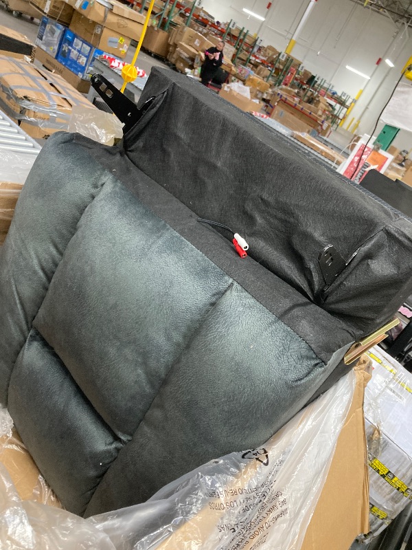 Photo 1 of *Box 1/3 Only* Phoenix Home Manual Recliner Chair, Overstuffed Fabric Reclining Chair Bottom, Living Room, Dark Grey