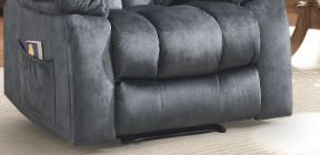 Photo 1 of *Box 1/3 Only* Phoenix Home Manual Recliner Chair, Overstuffed Fabric Reclining Chair Bottom, Living Room, Dark Grey
