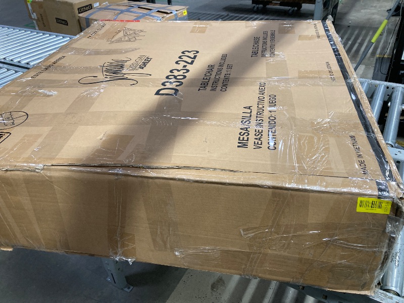 Photo 1 of *HEAVY* Signature Design by Ashley Bridson 5 Piece Counter Height Dining Room Set, Includes Table & 4 Bar Stools, Gray