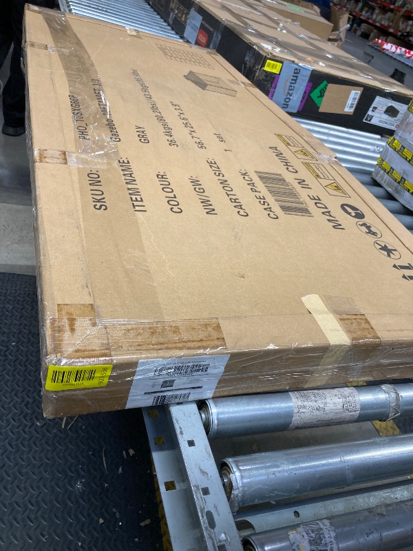 Photo 1 of *Box 3/3 Only* *HEAVY* 10'x10' Hardtop Gazebo, Heavy Duty Aluminum Permanent Hardtop Gazebo Outdoor Pavilion with Curtains and Netting for Garden (Gray, 10'x10')