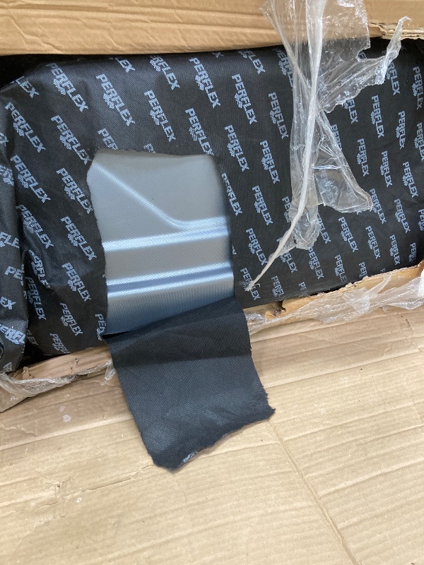 Photo 1 of **HAS COUPLE DENTS-SEE PICS**Perflex Exclusive Rooftop Cargo Box Carrier Large 17.7 Cubic Feet Car Top Mount Travel Luggage Storage, Dual Side Opening, 130 Lbs Weight Capacity, Extra Keys, Straps (Silver)