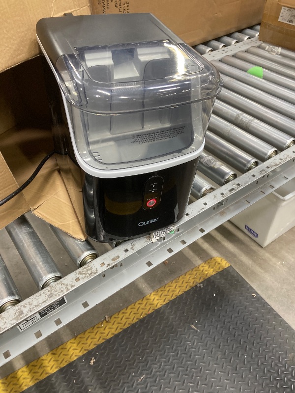 Photo 1 of *Dirty* Qunler Nugget Ice Maker Countertops, 33lbs Per Day Portable Pebble ice machine, Crushed Sonic ice maker with Soft Chewable Ice for Home, Party, RV, Camping, Stainless Steel Black