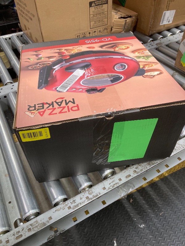 Photo 1 of *Dirty* ONSON 12-Inch Pizza Maker with Ceramic Stone, Heats up to 800°F, Countertop Pizza Oven for Home, Red