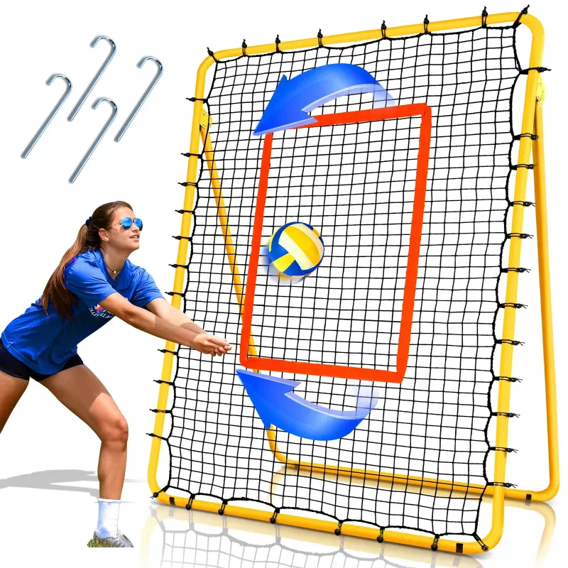 Photo 1 of ?FITPLAY 7x4 FT Volleyball Rebounder Net, 5 Adjustable Rebound Angles Volleyball Training Equipment