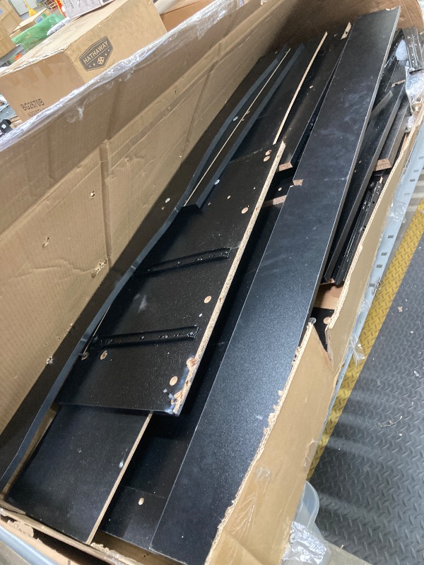 Photo 1 of *Damaged corners* *Chipped* Lumihaven Rustic Modern Chest of 6 Drawers,Extra Wide Double Dresser for Master Bedroom or Nursery Storage,Black
