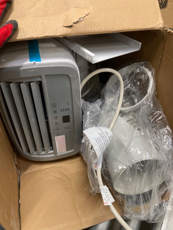 Photo 1 of *Plug Bent* BLACK+DECKER Portable Air Conditioner, 8,000 BTU (3,950 BTU SACC) for Rooms up to 400 Sq. Ft., Portable AC with Follow Me Remote Control and Window Kit, BPACT08WT, White