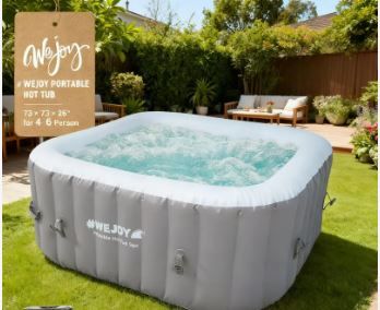Photo 1 of *Dirty* #Wejoy Inflatable Hot Tub, 4-6 Person Home SPA for Outdoor, Outdoor Spa with 130 Bubble Jets, Inflatable Heated Pool Spa, 73 x 73 x 26 Inch 240 GAL, Max 104°F