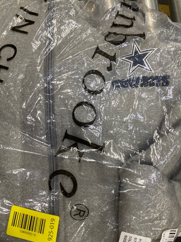 Photo 1 of NFL Men's Heather Gray Full Zip Hoodie with Team Color Camo (XL)