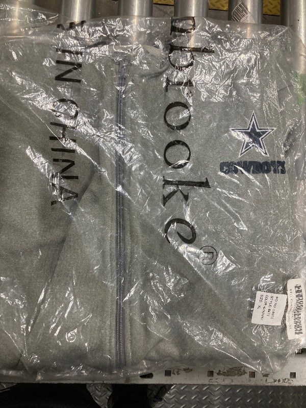 Photo 1 of NFL Men's Heather Gray Full Zip Hoodie with Team Color Camo (XL)