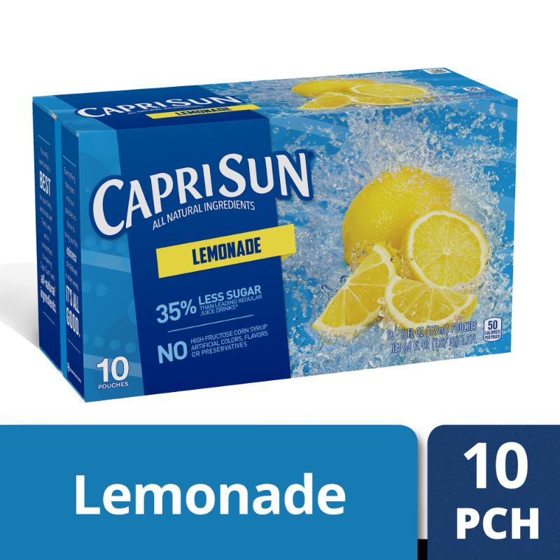 Photo 1 of  2 PACKS Capri Sun Lemonade Juice Box Pouches 10 Ct Box 6 Fl Oz Pouches
