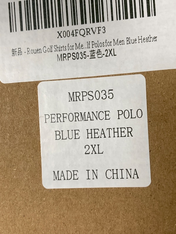 Photo 1 of ***FACTORY SEAL***
Rouen Golf Shirts for Men Dry Fit Moisture Wicking Mens Polo Lightweight Performance Jacquard Golf Polos for Men Blue Heather