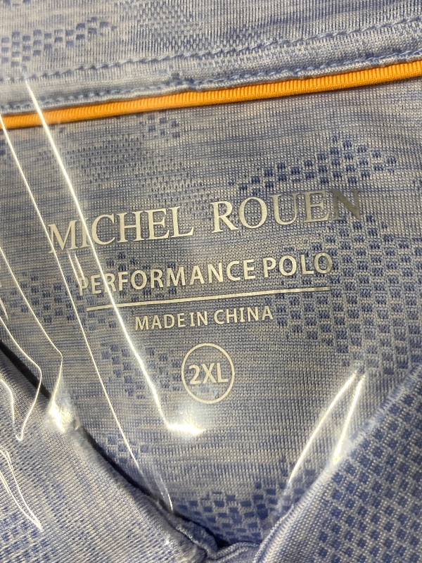 Photo 1 of ***FACTORY SEAL***
Rouen Golf Shirts for Men Dry Fit Moisture Wicking Mens Polo Lightweight Performance Jacquard Golf Polos for Men Blue Heather