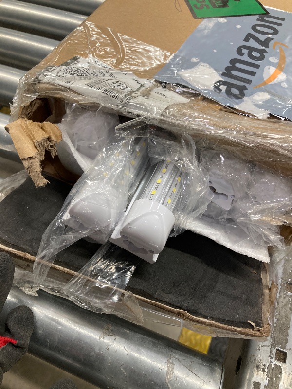 Photo 1 of 10-Pack 8ft LED Shop Light Fixture - 90W T8 Integrated LED Tube Light - 6500K 12000LM V-Shape Linkable - High Output - Clear Cover - Plug and Play - 270 Degree Lighting for Garage, Shop, Barn