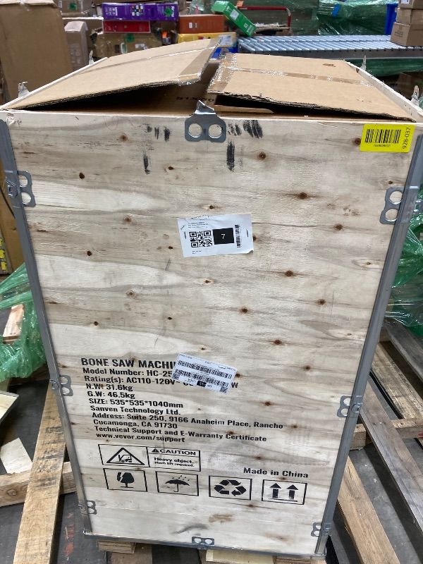 Photo 1 of ***(PARTS ONLY -SELLING AS IS )*** Commercial Electric Meat Bandsaw, 1500W Stainless Steel Countertop Bone Sawing Machine, Workbeach 19.3" x 15", 0.16-7.9 Inch Cutting Thickness, Frozen Meat Cutter with 6 Blades for Rib Pork Beef