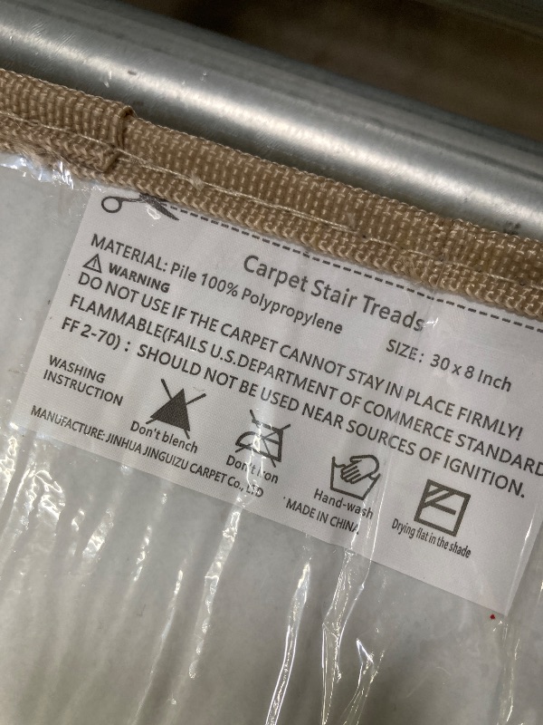 Photo 1 of ***2 PIECES ONLY***PURE ERA Carpet Stair Treads Tape Free Non-Slip Indoor Stair Carpet Stair Protectors Pet-Friendly Non-Slip Skid Resistant Washable Reusable 8" x 30"(2 Pieces, Cream Gray Mini-Diamond Trellis)